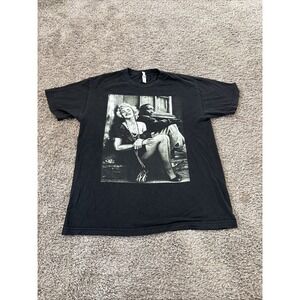 Marilyn Monroe Tupac T-Shirt Men's Size Large‎ L Black Short Sleeve Faded